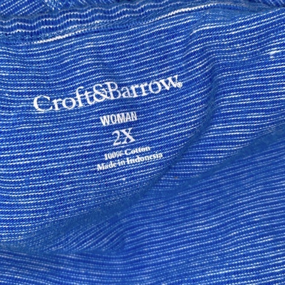 Croft and Barrow blue top size 2X - Picture 3 of 5